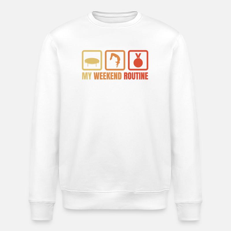 My Weekend Routine - Stanley/Stella ROLLER Unisex Organic Sweatshirt - white