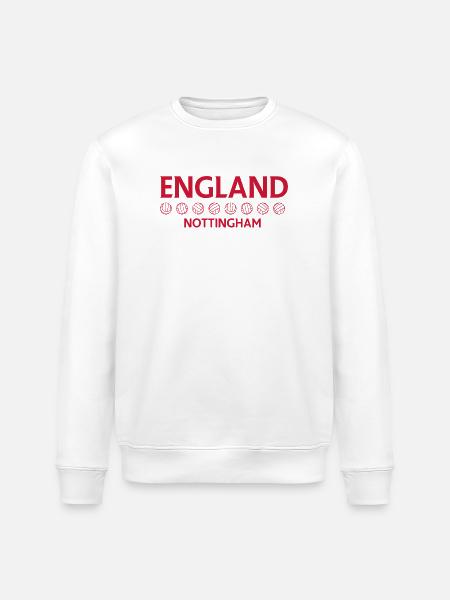 Nottingham England Fußballemblem - Stanley/Stella Unisex Bio-Sweatshirt ROLLER - Weiß