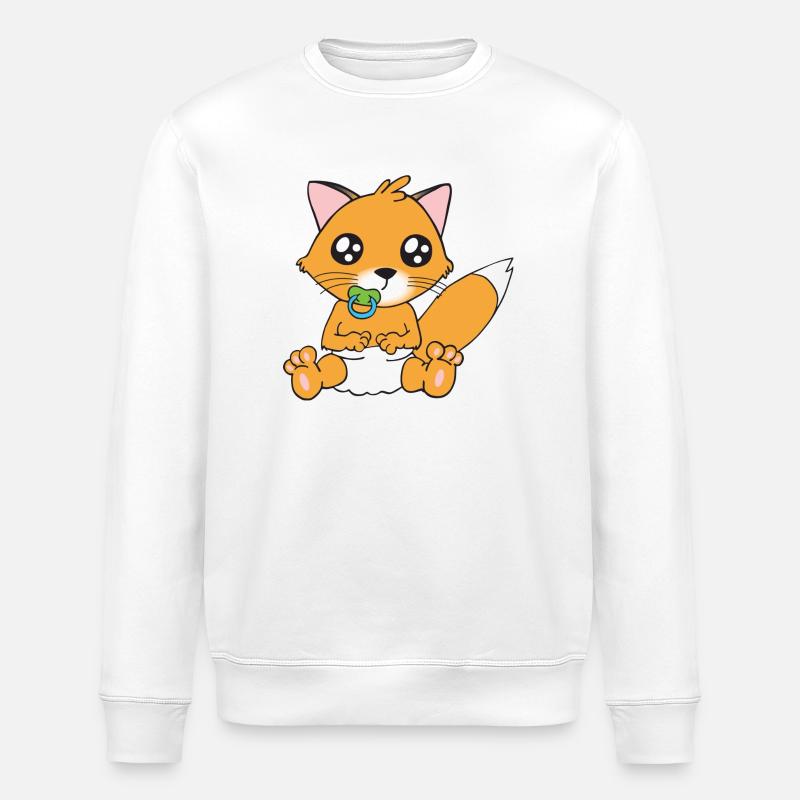 Baby Fox - Stanley/Stella ROLLER Unisex Organic Sweatshirt - white