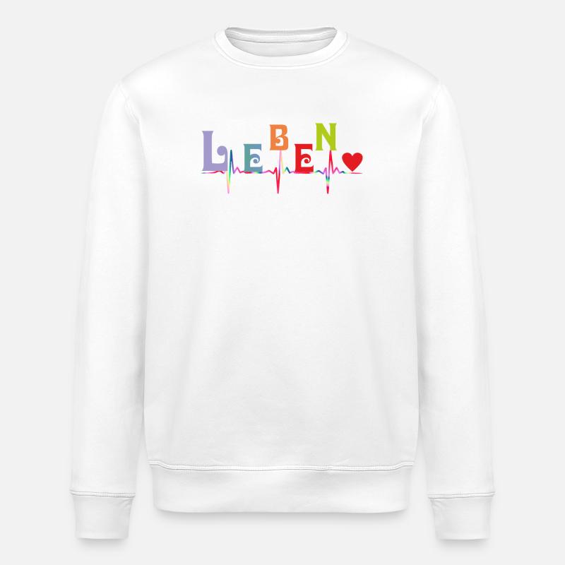Herz Herzkurve LEBEN - Stanley/Stella Unisex Bio-Sweatshirt ROLLER - Weiß