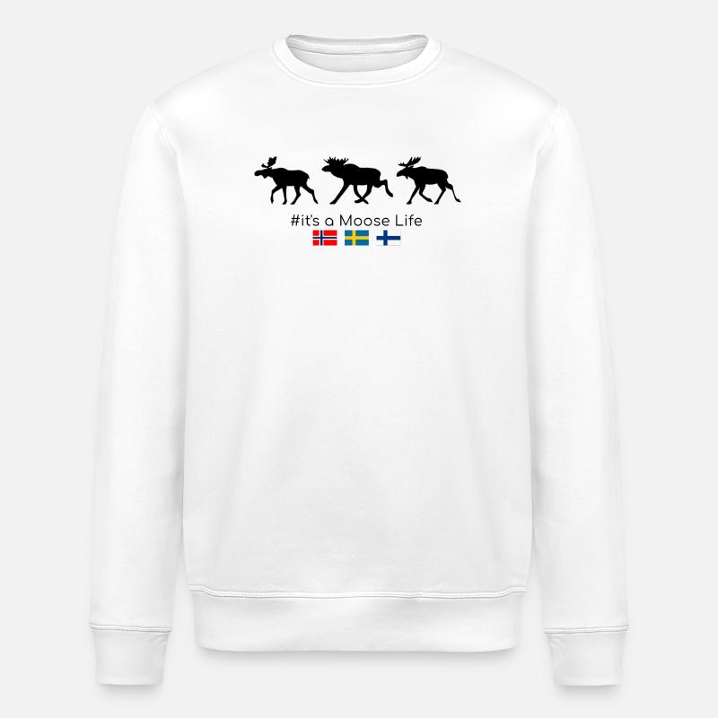 Observation d’orignaux en Scandinavie - Sweat bio ROLLER Stanley/Stella Unisexe - blanc