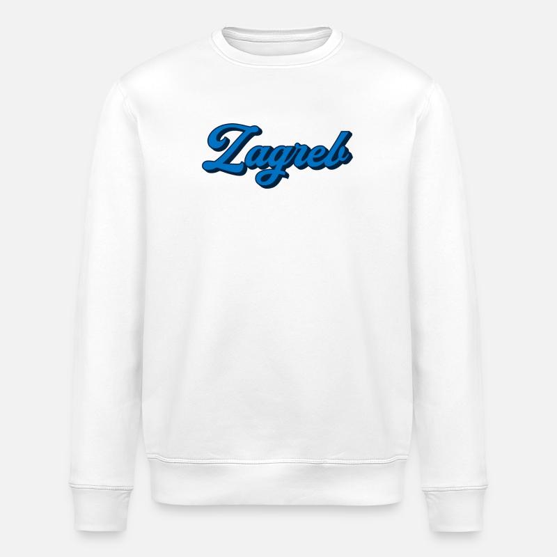 Zagreb Script Logo Style - Sweat bio ROLLER Stanley/Stella Unisexe - blanc