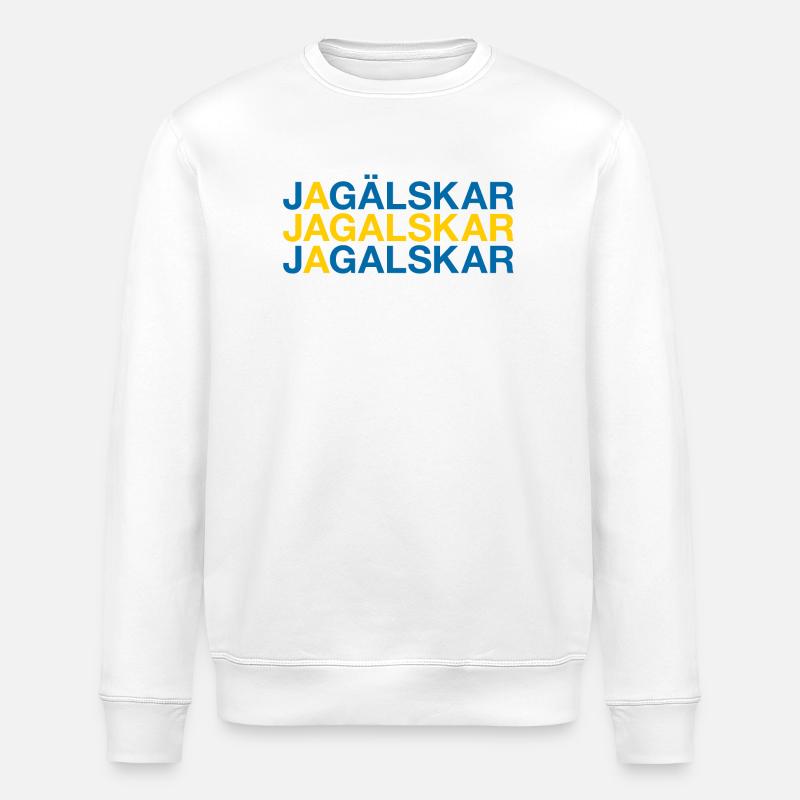 I LOVE SWEDEN Suède Drapeau - Sweat bio ROLLER Stanley/Stella Unisexe - blanc