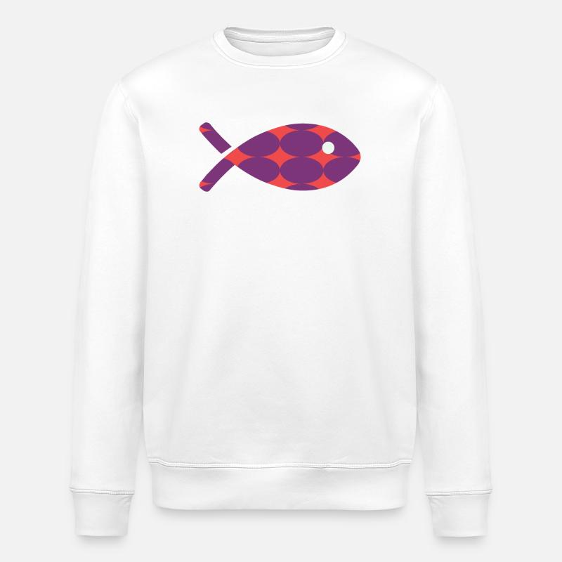 POISSON. MEMOIRE. SARDINE. POISSON D'AVRIL - Sweat bio ROLLER Stanley/Stella Unisexe - blanc