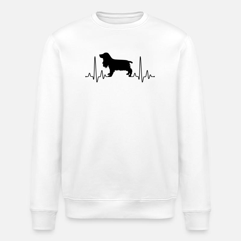 Cocker Spaniel Plus - Stanley/Stella ROLLER Unisex Organic Sweatshirt - white