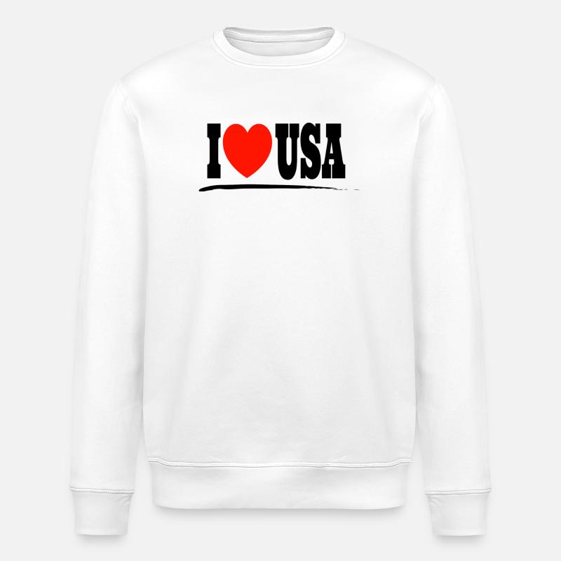 I Love USA - Stanley/Stella Unisex Bio-Sweatshirt ROLLER - Weiß