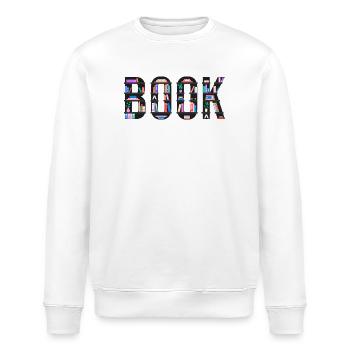 Dinkelbuch mit Bücherregalen, Lesen und Literat - Stanley/Stella Unisex Bio-Sweatshirt ROLLER - Weiß - Vorne - Nik (191cm)