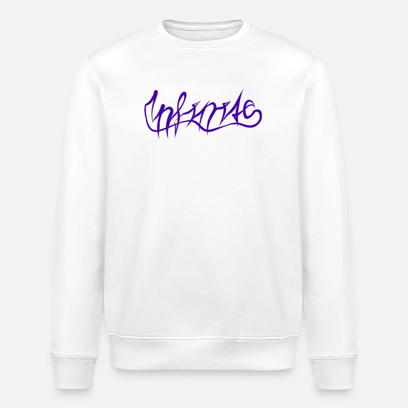 Purple Graffiti Lettering Pattern - Stanley/Stella ROLLER Unisex Organic Sweatshirt - white