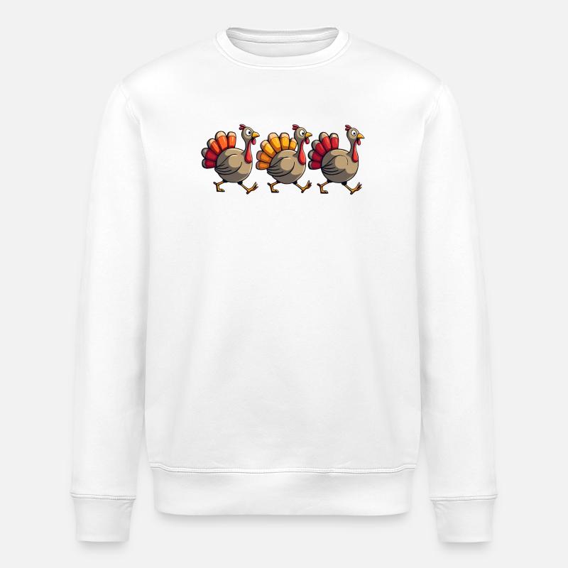Bébé dinde de Thanksgiving - Sweat bio ROLLER Stanley/Stella Unisexe - blanc