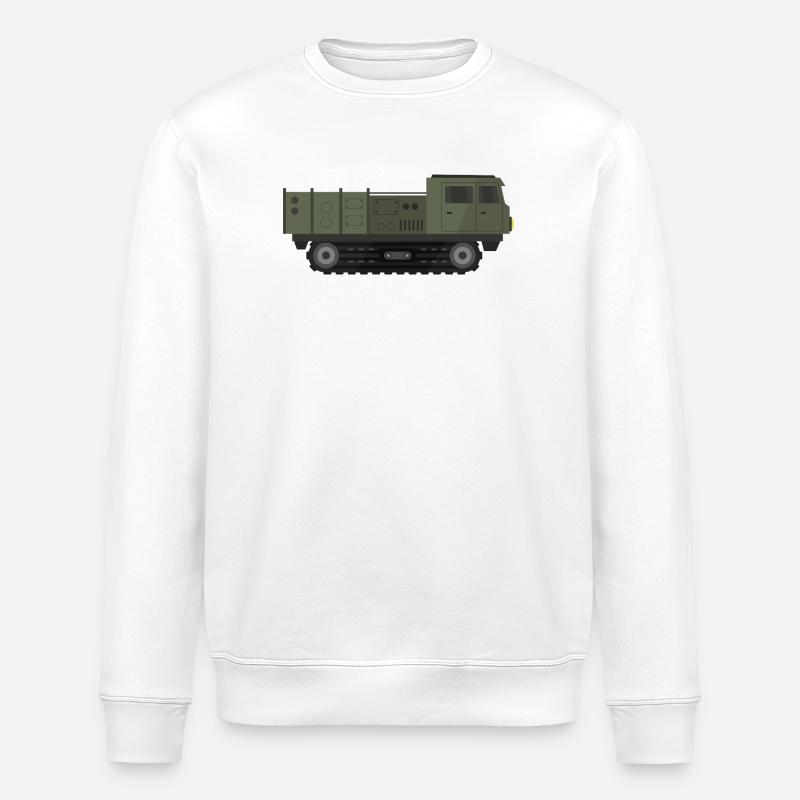 Militär-LKW - Stanley/Stella Unisex Bio-Sweatshirt ROLLER - Weiß