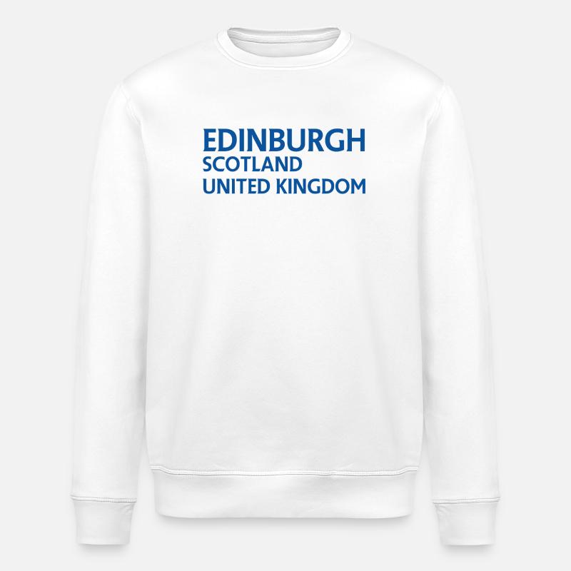 Edinburgh – Schottland Textdesign - Stanley/Stella Unisex Bio-Sweatshirt ROLLER - Weiß
