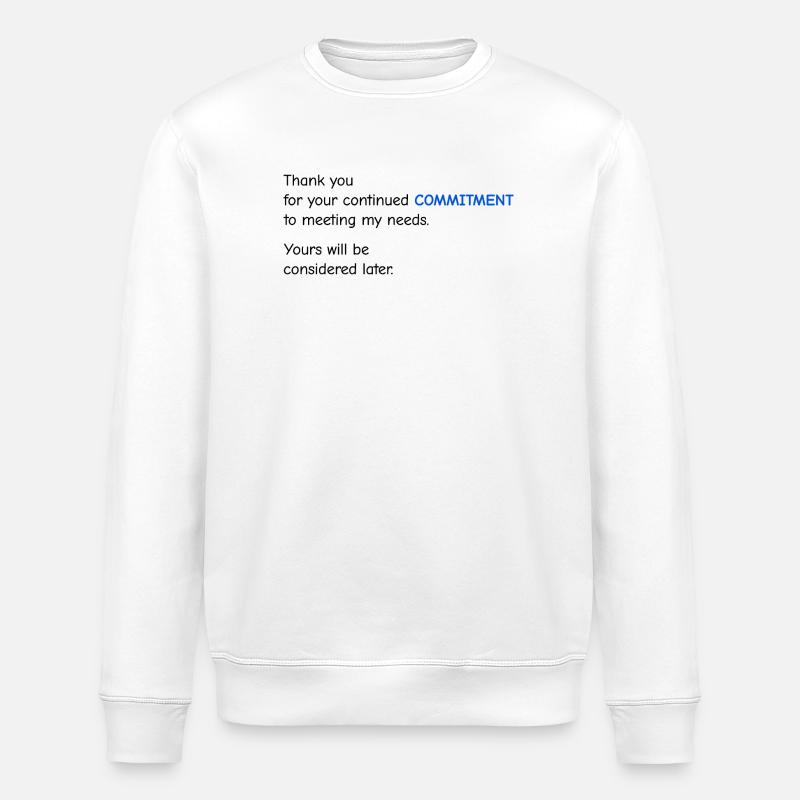 Baby Performance Review - Commitment - Stanley/Stella ROLLER Unisex Organic Sweatshirt - white