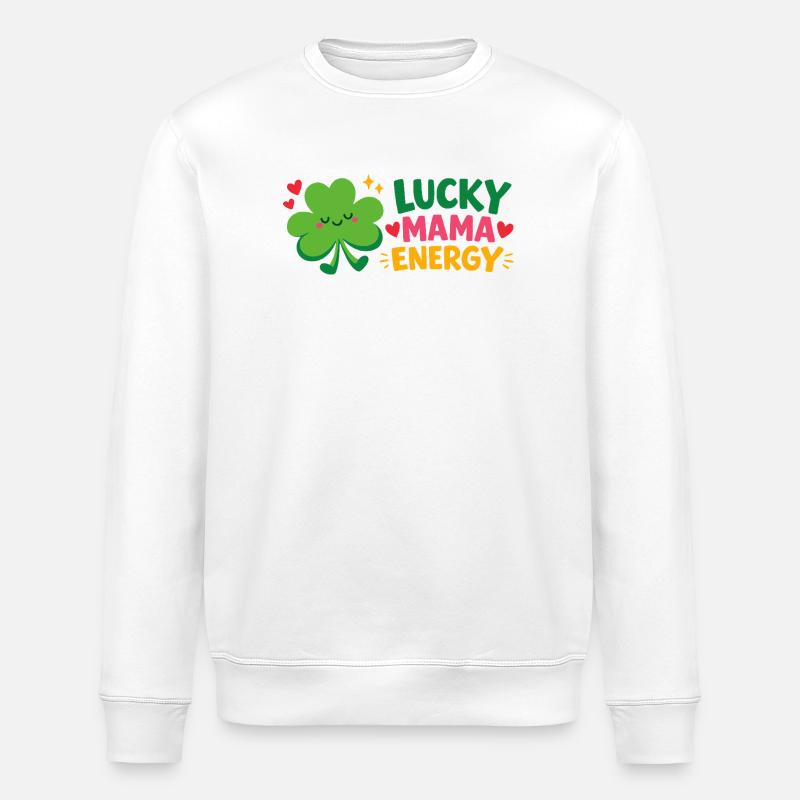 Lucky Mama Energie - Stanley/Stella Unisex Bio-Sweatshirt ROLLER - Weiß