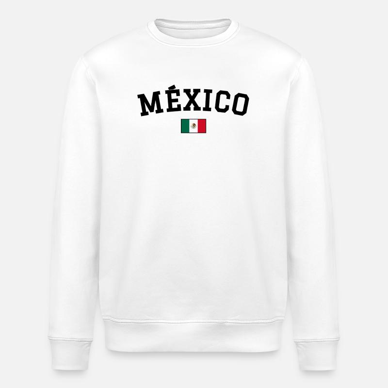 Drapeau du Mexique Noir - Sweat bio ROLLER Stanley/Stella Unisexe - blanc