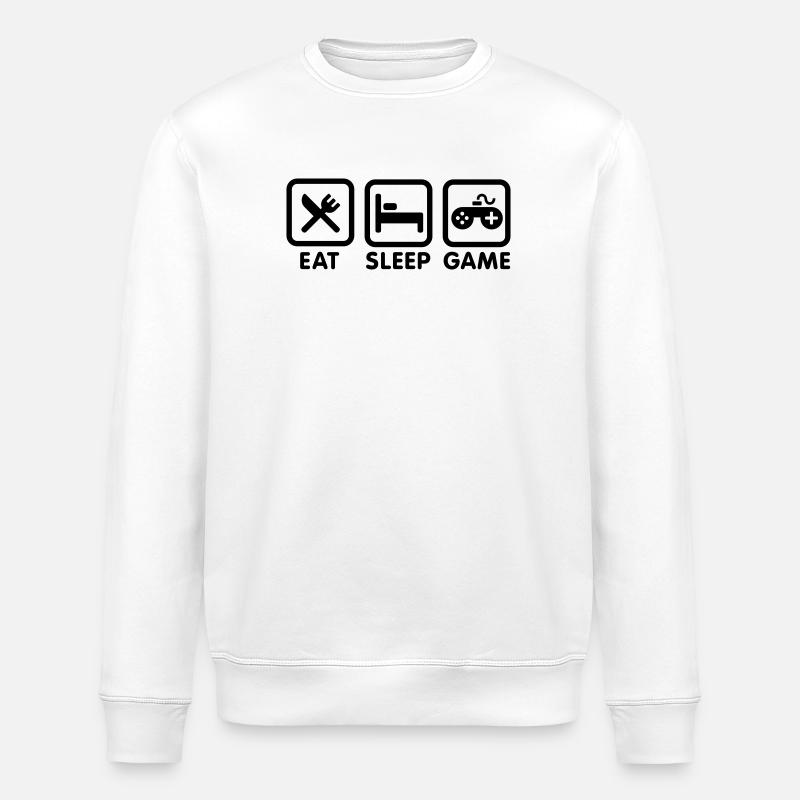 Mangez le jeu de sommeil - Sweat bio ROLLER Stanley/Stella Unisexe - blanc