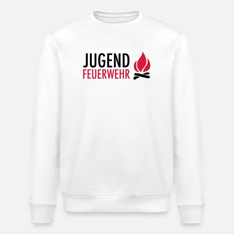 Young firefighters with flame - Stanley/Stella ROLLER Unisex Organic Sweatshirt - white