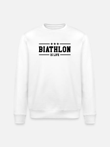 Biathlon is life - Stanley/Stella ROLLER Unisex Organic Sweatshirt - white