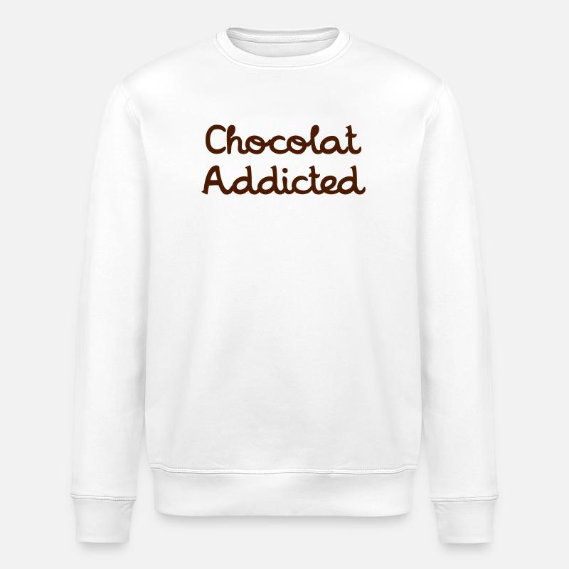 Chocolat Addicted - Sweat bio ROLLER Stanley/Stella Unisexe - blanc