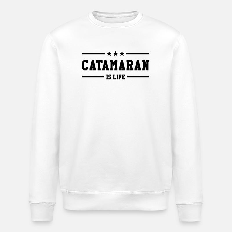 Catamaran is life - Stanley/Stella ROLLER Unisex Organic Sweatshirt - white