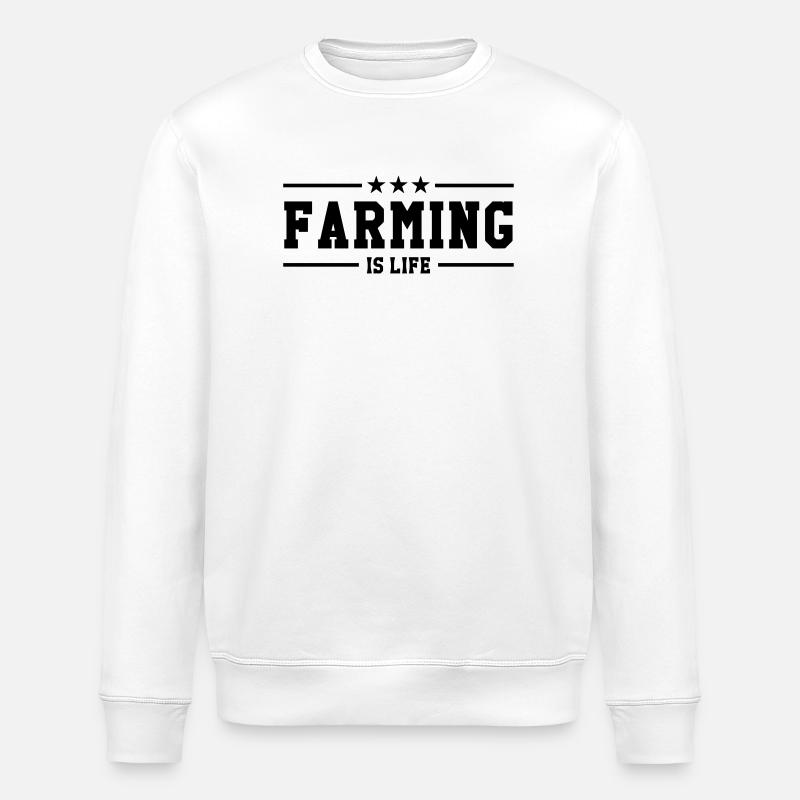 Farming is life - Stanley/Stella ROLLER Unisex Organic Sweatshirt - white
