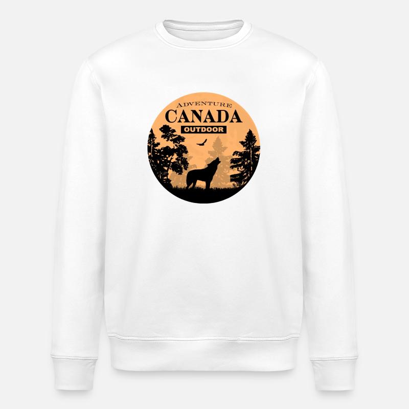 Canada - Wolf - Stanley/Stella Unisex Bio-Sweatshirt ROLLER - Weiß