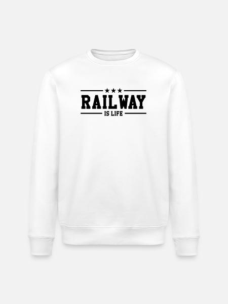 järnvägsarbetare / järnväg / JÄRNVÄGSMAN / tåg - Ekologisk sweatshirt ROLLER unisex från Stanley/Stella - vit