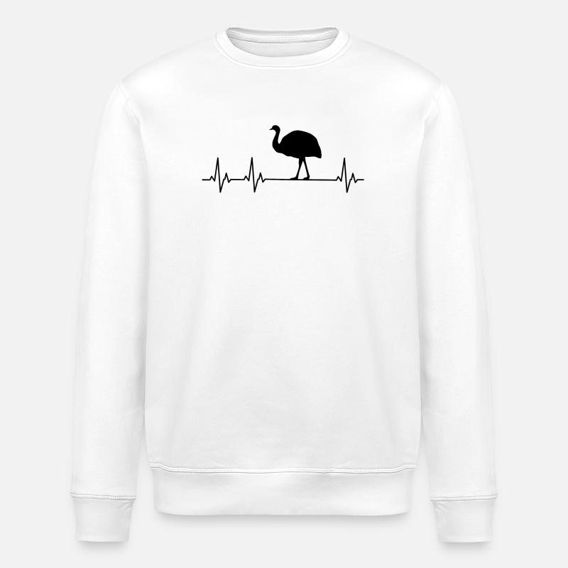 Nandu, Straußenkopf, Emu, Strauß - Stanley/Stella Unisex Bio-Sweatshirt ROLLER - Weiß