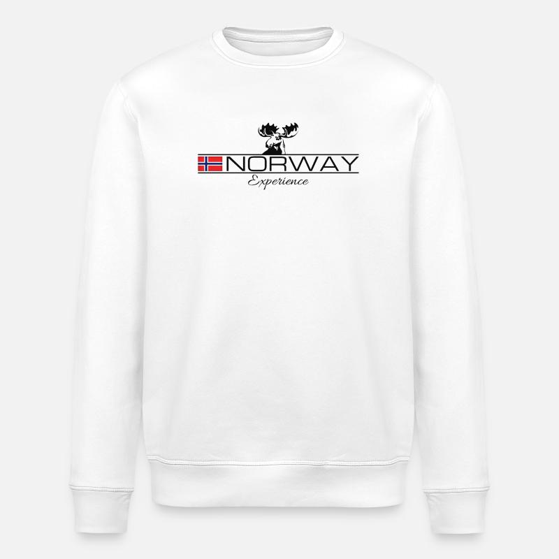 Norway Experience Elch Moose Design - Stanley/Stella ROLLER Unisex Organic Sweatshirt - white