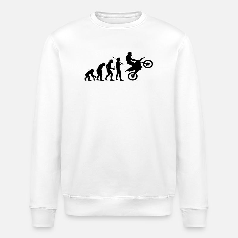 Evolution Monkey au Motocross - Sweat bio ROLLER Stanley/Stella Unisexe - blanc
