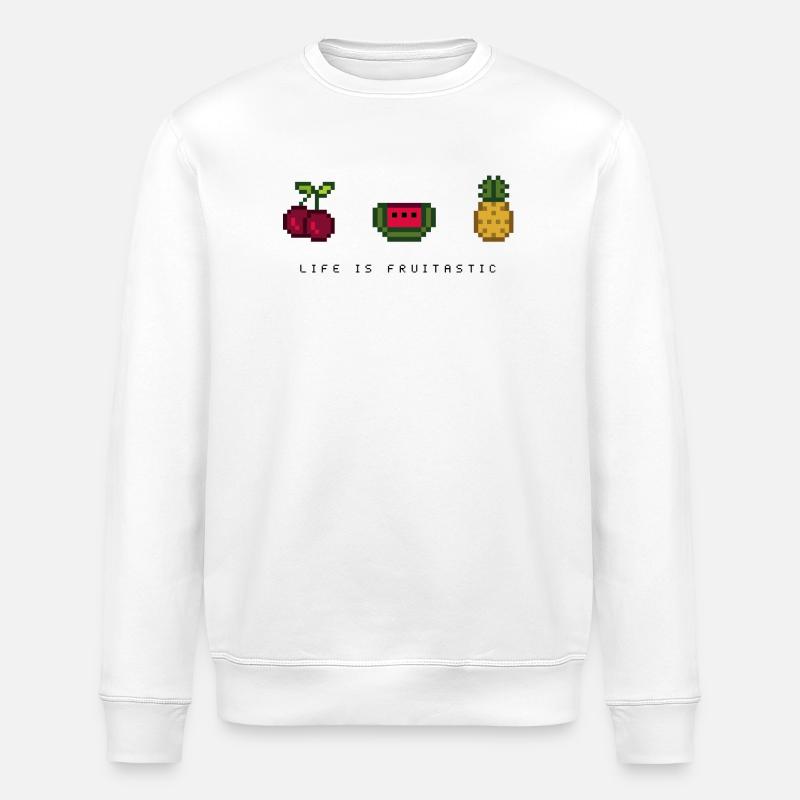 life is fruitastic - Stanley/Stella Unisex Bio-Sweatshirt ROLLER - Weiß