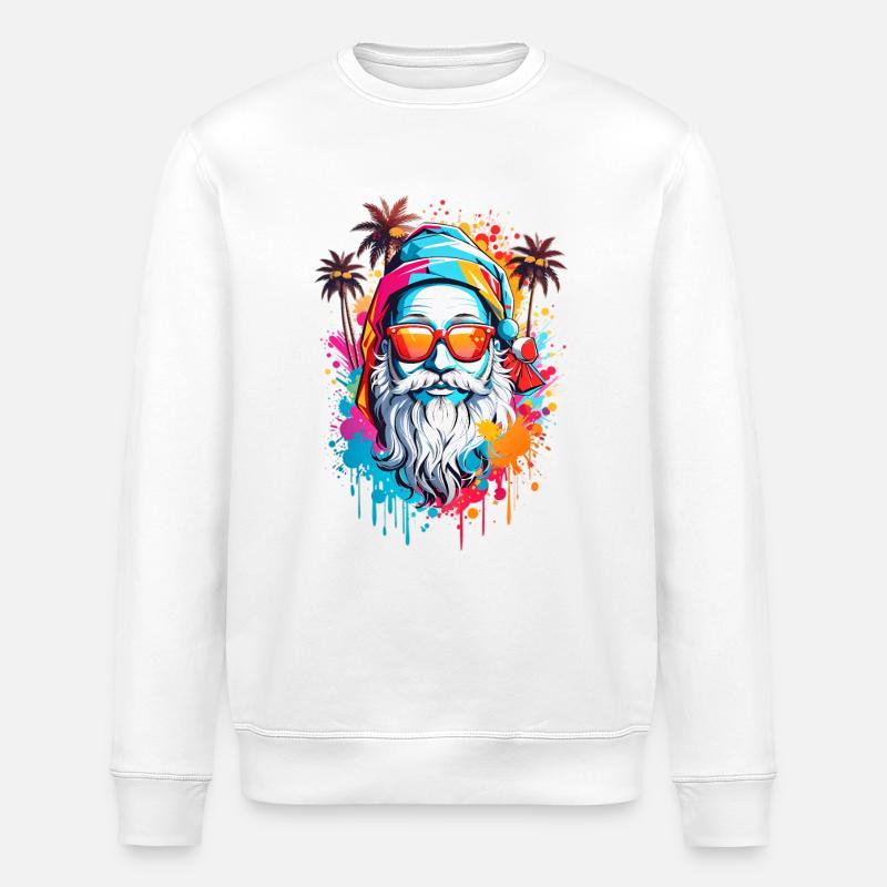 Père Noël cool - Sweat bio ROLLER Stanley/Stella Unisexe - blanc
