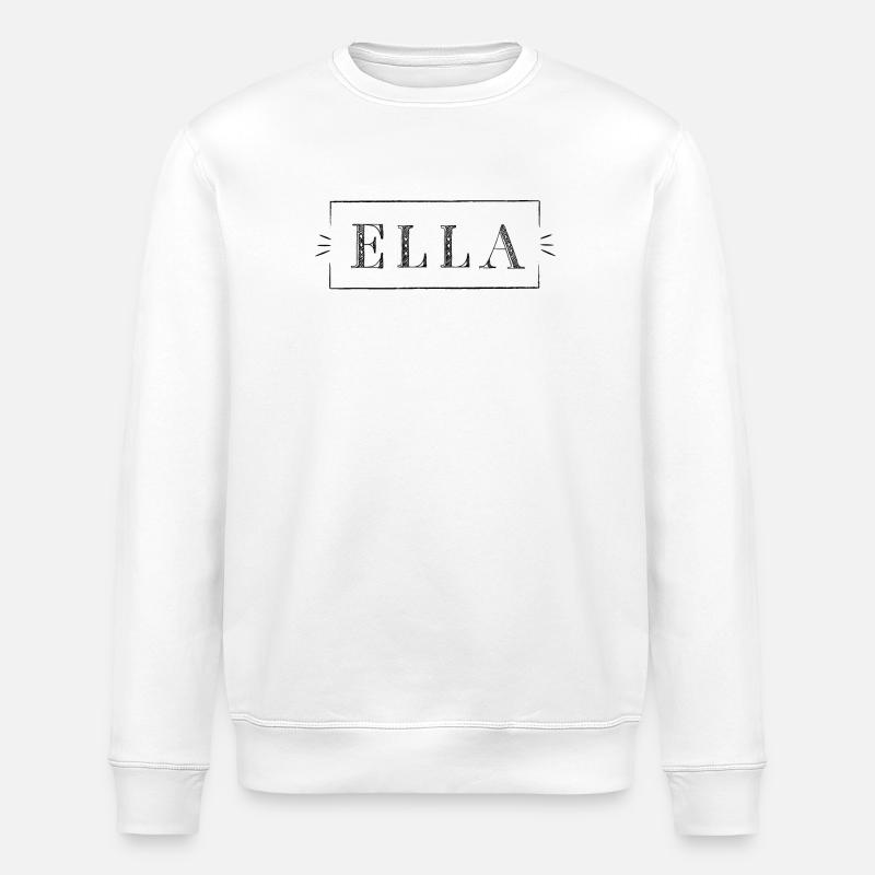 ELLA - name in a frame - Stanley/Stella ROLLER Unisex Organic Sweatshirt - white