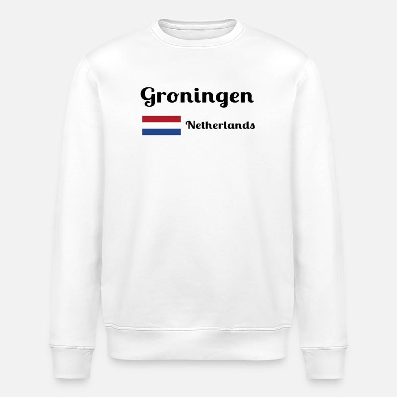 Groningue, Pays-Bas - Imprimés élégants - Sweat bio ROLLER Stanley/Stella Unisexe - blanc