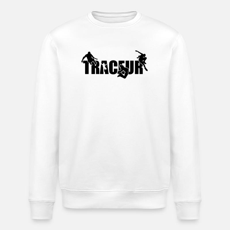 Parkour Traceur schwarz - Stanley/Stella Unisex Bio-Sweatshirt ROLLER - Weiß
