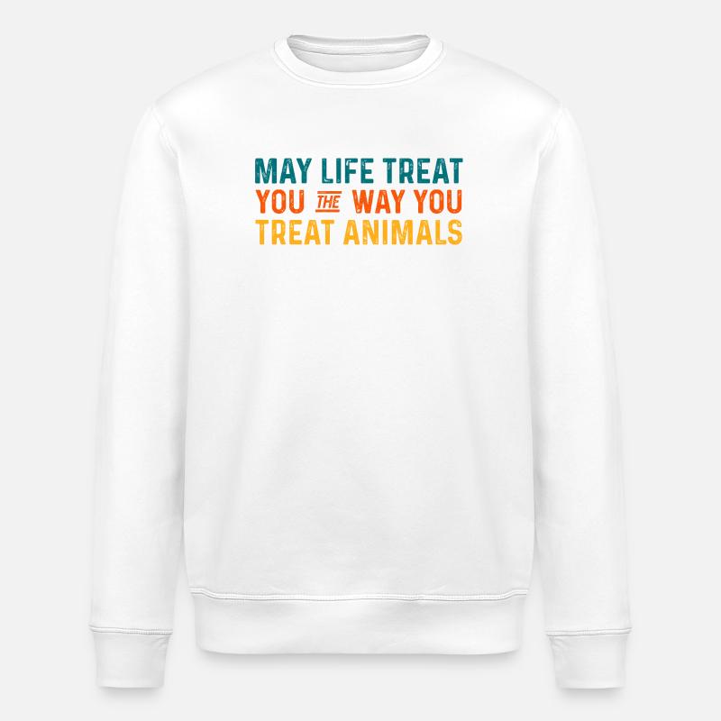 Positiver Optimismus Tierzitat - Stanley/Stella Unisex Bio-Sweatshirt ROLLER - Weiß