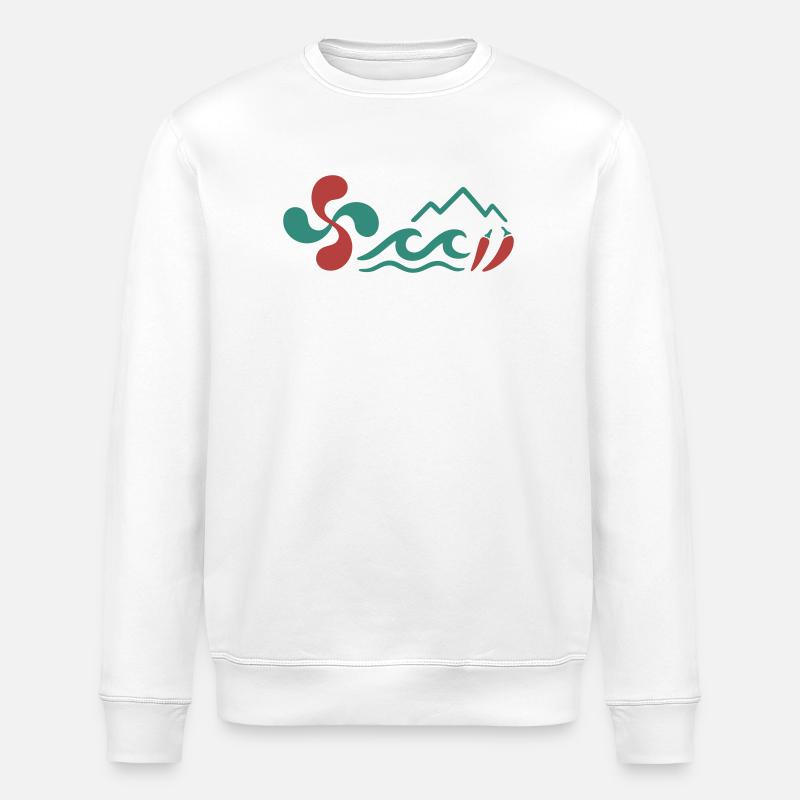 Berg- und buntes Chili-Pfeffer-Muster - Stanley/Stella Unisex Bio-Sweatshirt ROLLER - Weiß