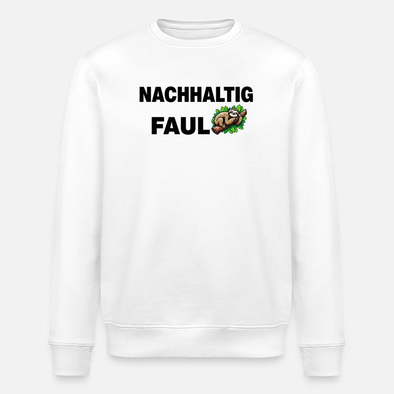 Gemütlicher Faultier-Print auf Naturhintergrund - Stanley/Stella Unisex Bio-Sweatshirt ROLLER - Weiß