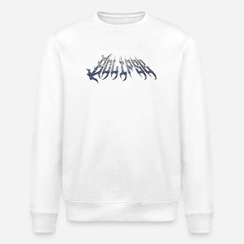 Finsternis – kaltmetallischer Chromtext - Stanley/Stella Unisex Bio-Sweatshirt ROLLER - Weiß