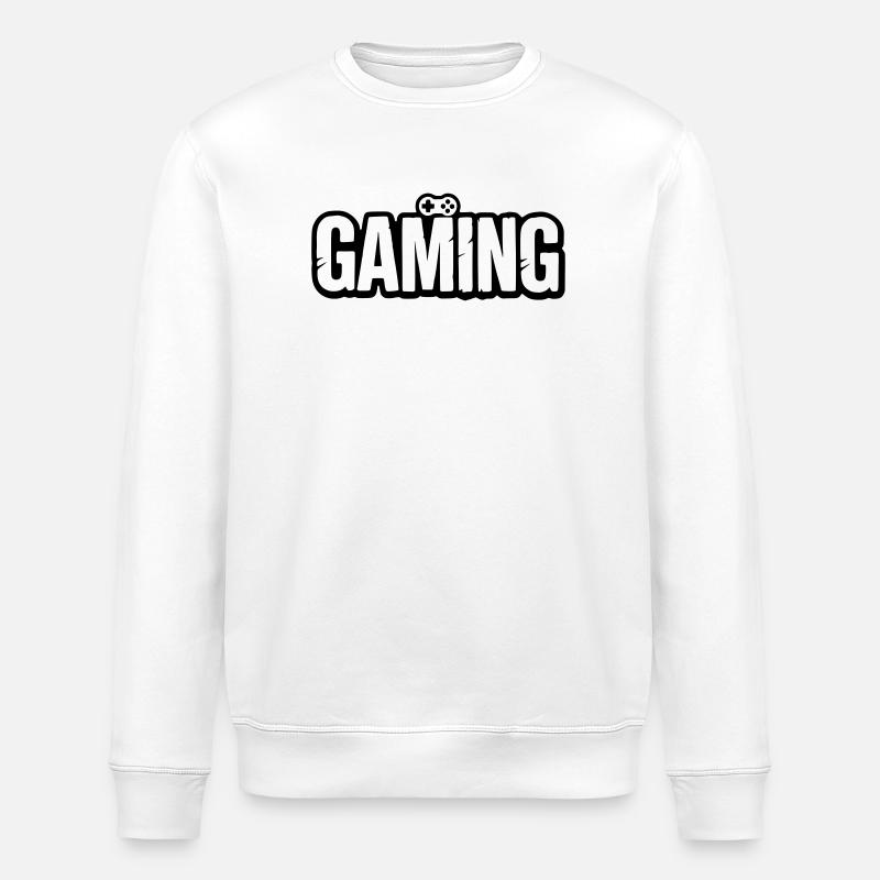 Gaming_Schrift_mit_Conroller - Stanley/Stella Unisex Bio-Sweatshirt ROLLER - Weiß