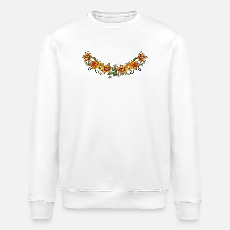Blumenranke - Stanley/Stella Unisex Bio-Sweatshirt ROLLER - Weiß