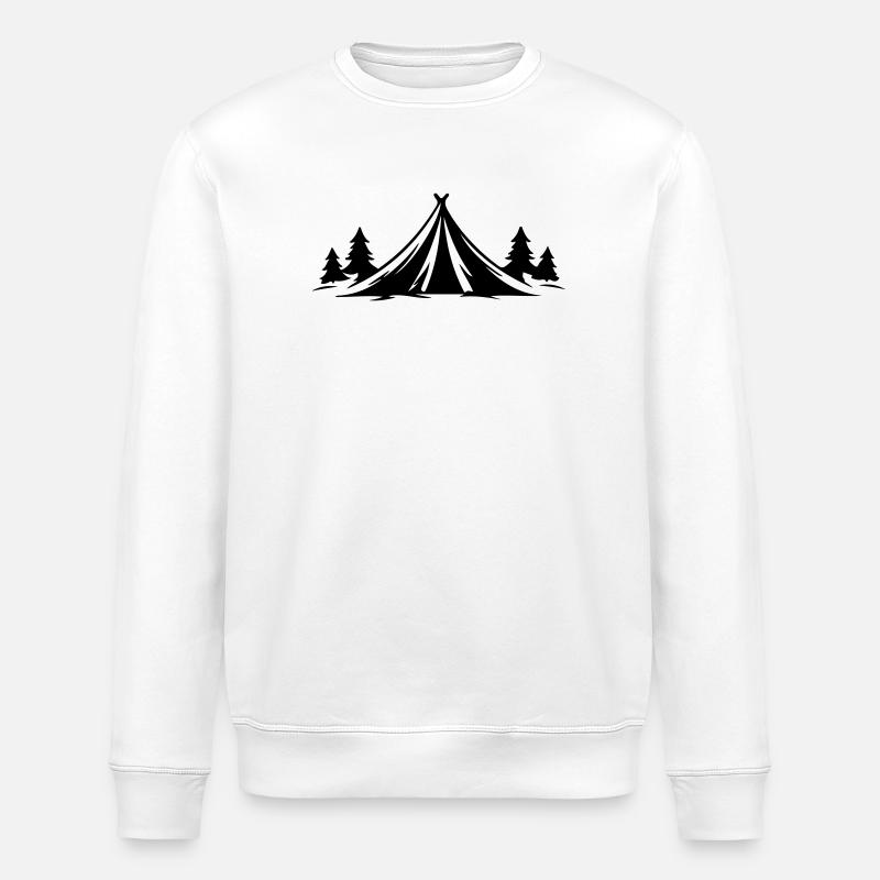 Camping Zelt Natur Symbol - Stanley/Stella Unisex Bio-Sweatshirt ROLLER - Weiß
