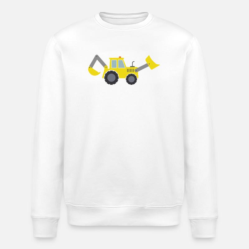 Backhoe loader - Stanley/Stella ROLLER Unisex Organic Sweatshirt - white