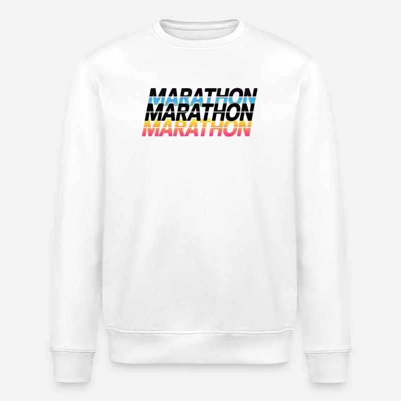 Typographie du gradient marathon - Sweat bio ROLLER Stanley/Stella Unisexe - blanc