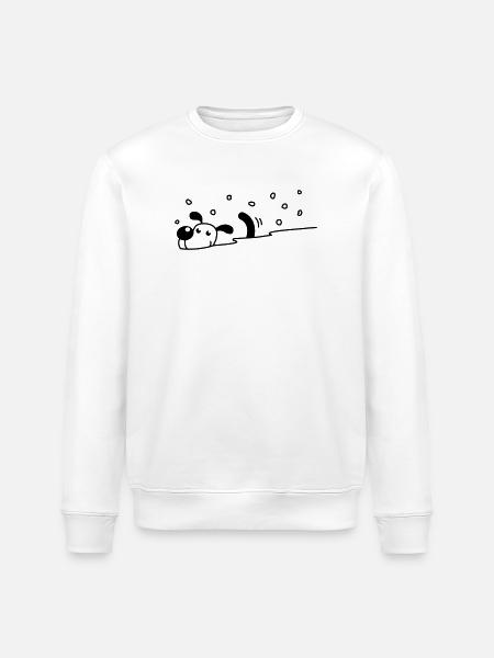Cute dog in the snow - Stanley/Stella ROLLER Unisex Organic Sweatshirt - white