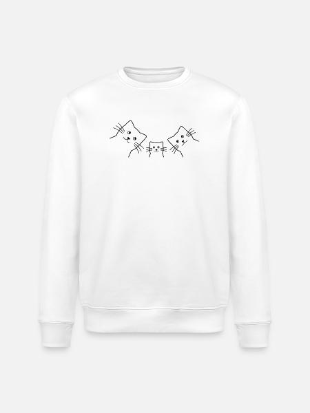 Cat family cats - Stanley/Stella ROLLER Unisex Organic Sweatshirt - white