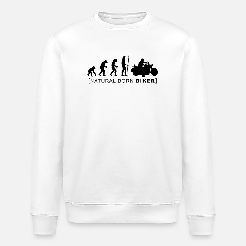 natural born biker - Sweat bio ROLLER Stanley/Stella Unisexe - blanc