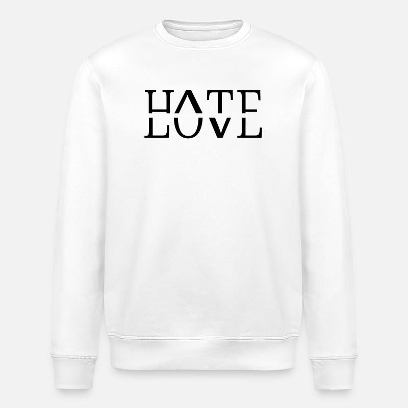 Love hate - Stanley/Stella ROLLER Unisex Organic Sweatshirt - white