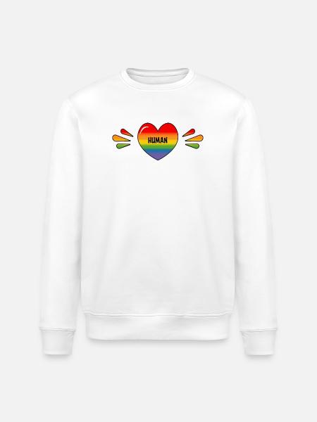 Rainbow Gay human - Stanley/Stella ROLLER Unisex Organic Sweatshirt - white