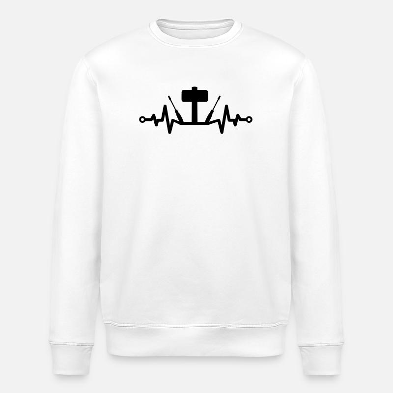 Outil Heartbeat – Marteau et tournevis - Sweat bio ROLLER Stanley/Stella Unisexe - blanc