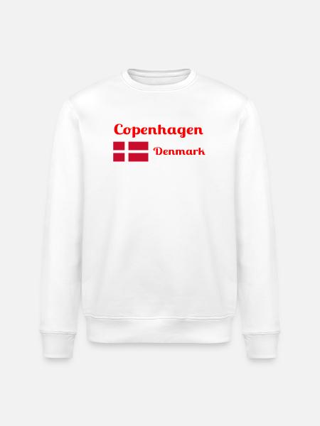 Copenhagen Denmark - Stylish prints - Stanley/Stella ROLLER Unisex Organic Sweatshirt - white